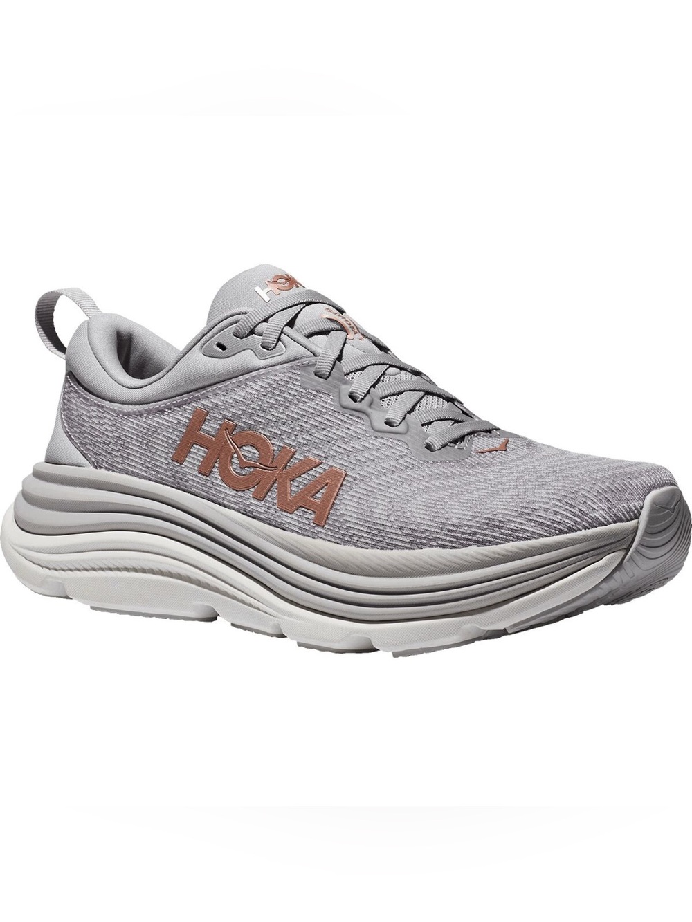 Hoka Women's Gaviota 5 running shoes 
 Harbor Mist and Rose Gold size 9